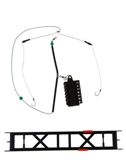 Оснастка фидерная Яман «Лещ №2», кормушка 40 г, коромысло 16 см, плетеный шнур 0,15 мм, крючок №10 Chinu Ring, на мотовиле