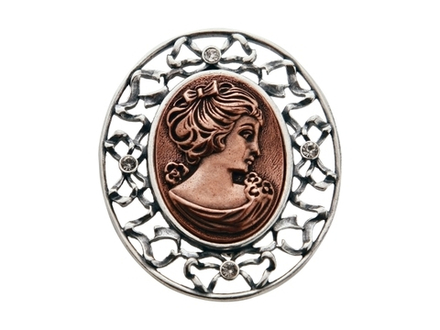 "Крефельда" брошь в серебряном покрытии из коллекции "Пальмира" от Jenavi с замком булавка