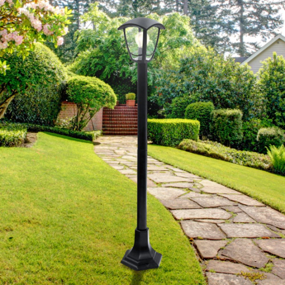 Садово-парковый светильник ЭРА «Валенсия 4» НТУ 07-40-002 черный 4-гранный напольный IP44 Е27 max 60Вт