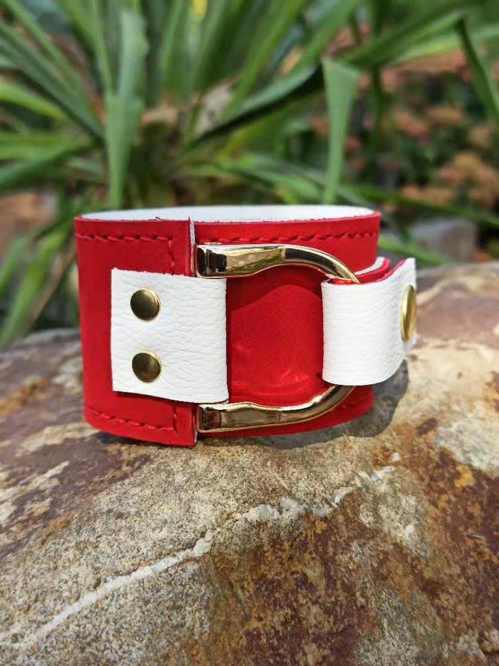 Браслет широкий кожаный