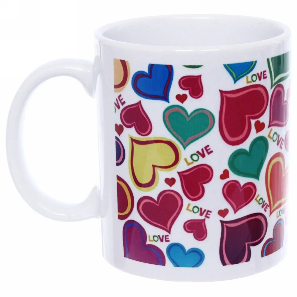 Кружка керамическая 330 мл «Неоновые сердечки»