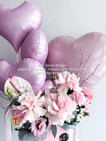 Набор сердец фольга