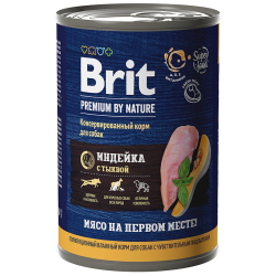 Brit Premium By Nature консервы для собак с чувствительным пищеварением с индейкой и тыквой 410 г (банка)