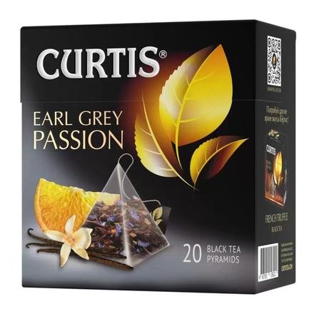 БОНУС Чай черный Curtis EARL GREY в пирамидках 20 пакетиков