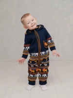 Вязаный комбинезон для новорожденных и малышей на молнии