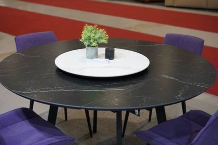 Стол керамический Раунд 1400х800 (1400) Чёрный