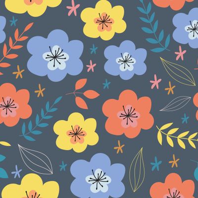 Яркие цветы на темном фоне