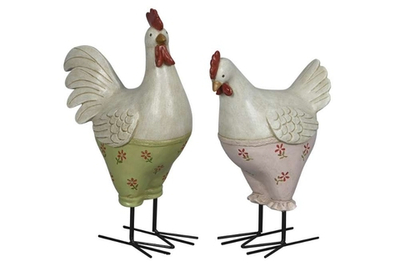 Декор "Петух/Курица" в ассортименте 19,5x11,5xH28см / 20,5x11,5xH32,5см