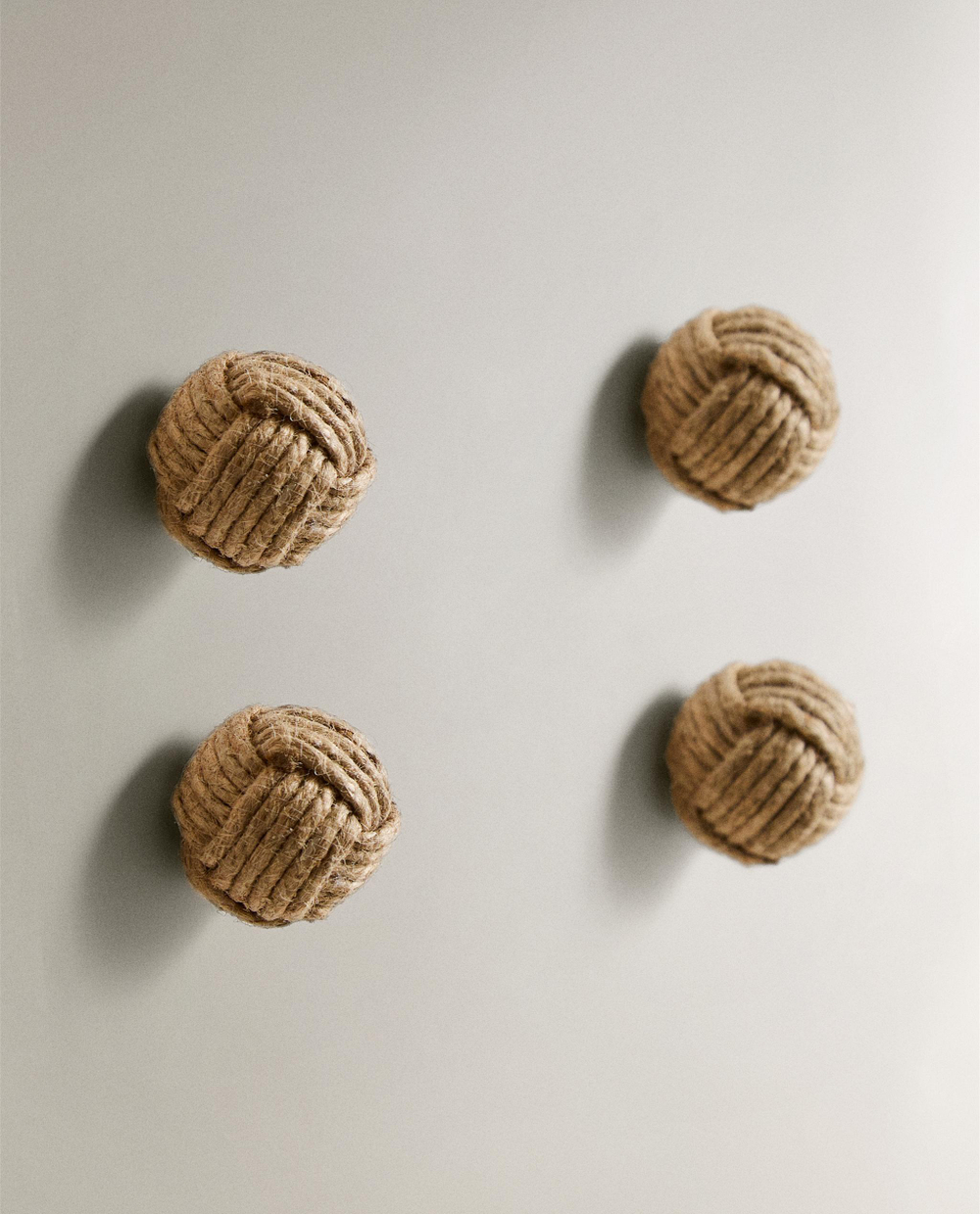 Мебельная ручка Zara Home, 2.5х2.5х5 см, джут, 4 шт., 4360/555