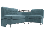 Диван кухонный угловой Сидней правый угол, Бирюзовый, Велюр, 126115
