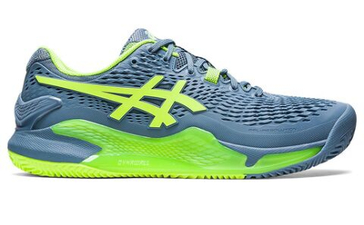 Мужские кроссовки теннисные Asics Gel-Resolution 9 Clay - steel blue/hazard green