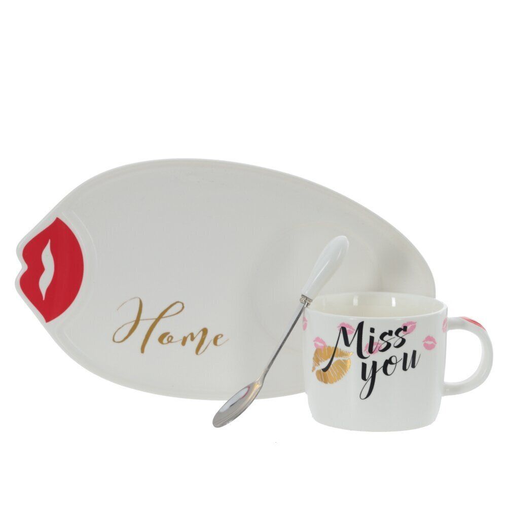 GAEM Кружка с блюдцем и ложкой, 200 мл, L25 W14 H8 см