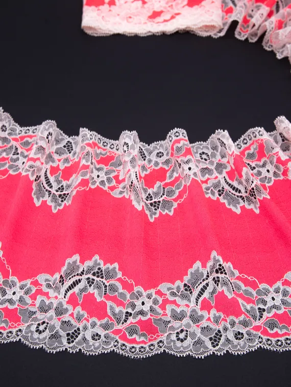 03-185 Кружево эластичное 19 см, малиново-красный