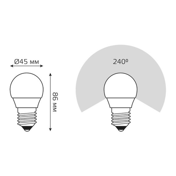 Лампа светодиодная Gauss E27 12W 3000K матовая 53212