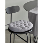 Подушка на стул круглая из хлопка серого цвета из коллекции essential, 35 см