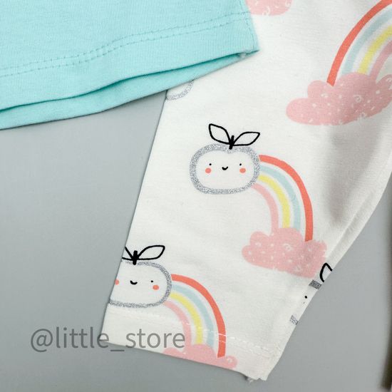 Комплект хлопковый "Радуга" ментол/белый