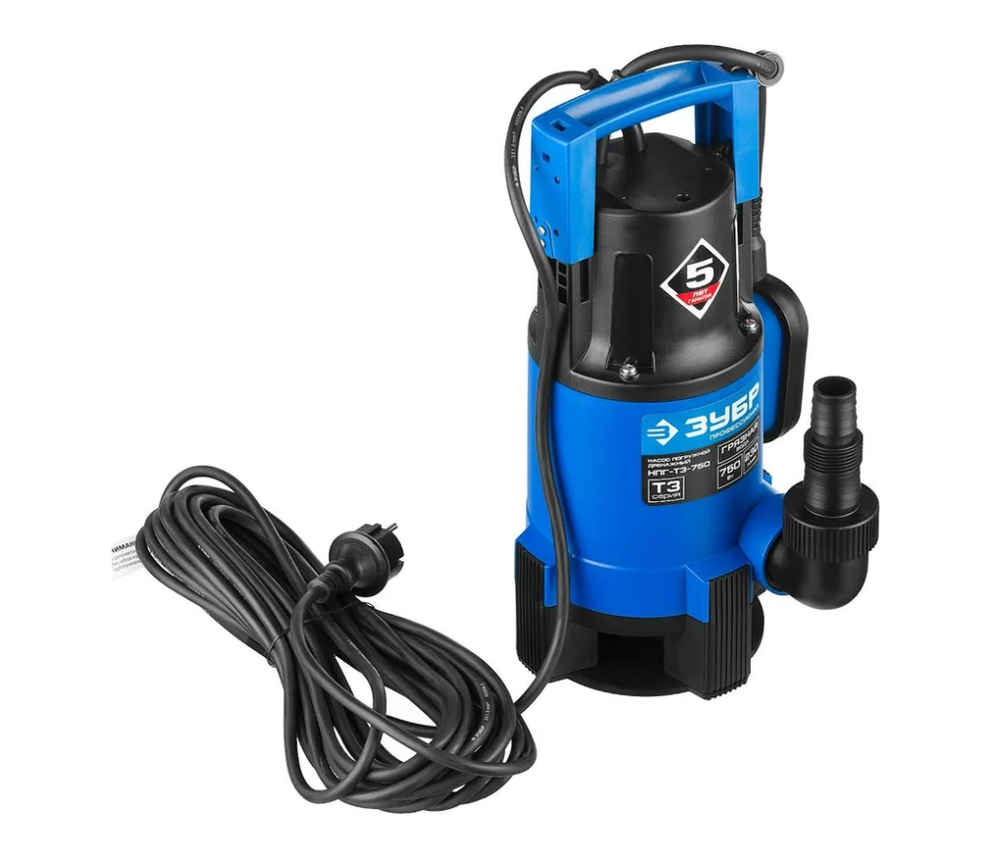 Дренажный насос для грязной воды Зубр Профессионал НПГ-Т3-750