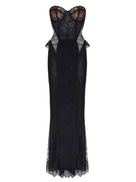 Платье макси кружевное корсетное