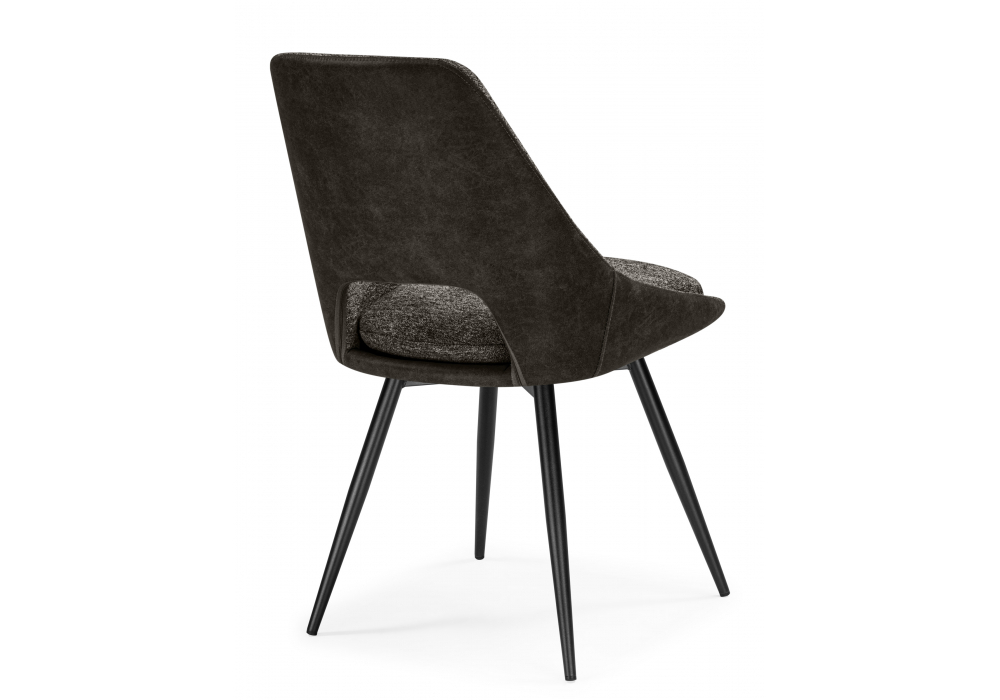 Стул на металлокаркасе Woodville Avianus вращающийся коричневый, черный, ножки черные