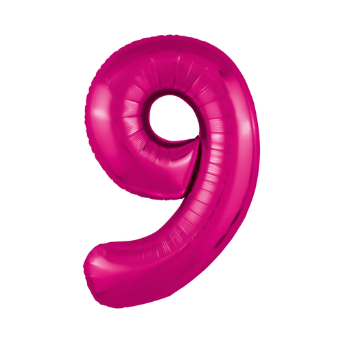 Фольгированный шар-цифра «9», фуксия
