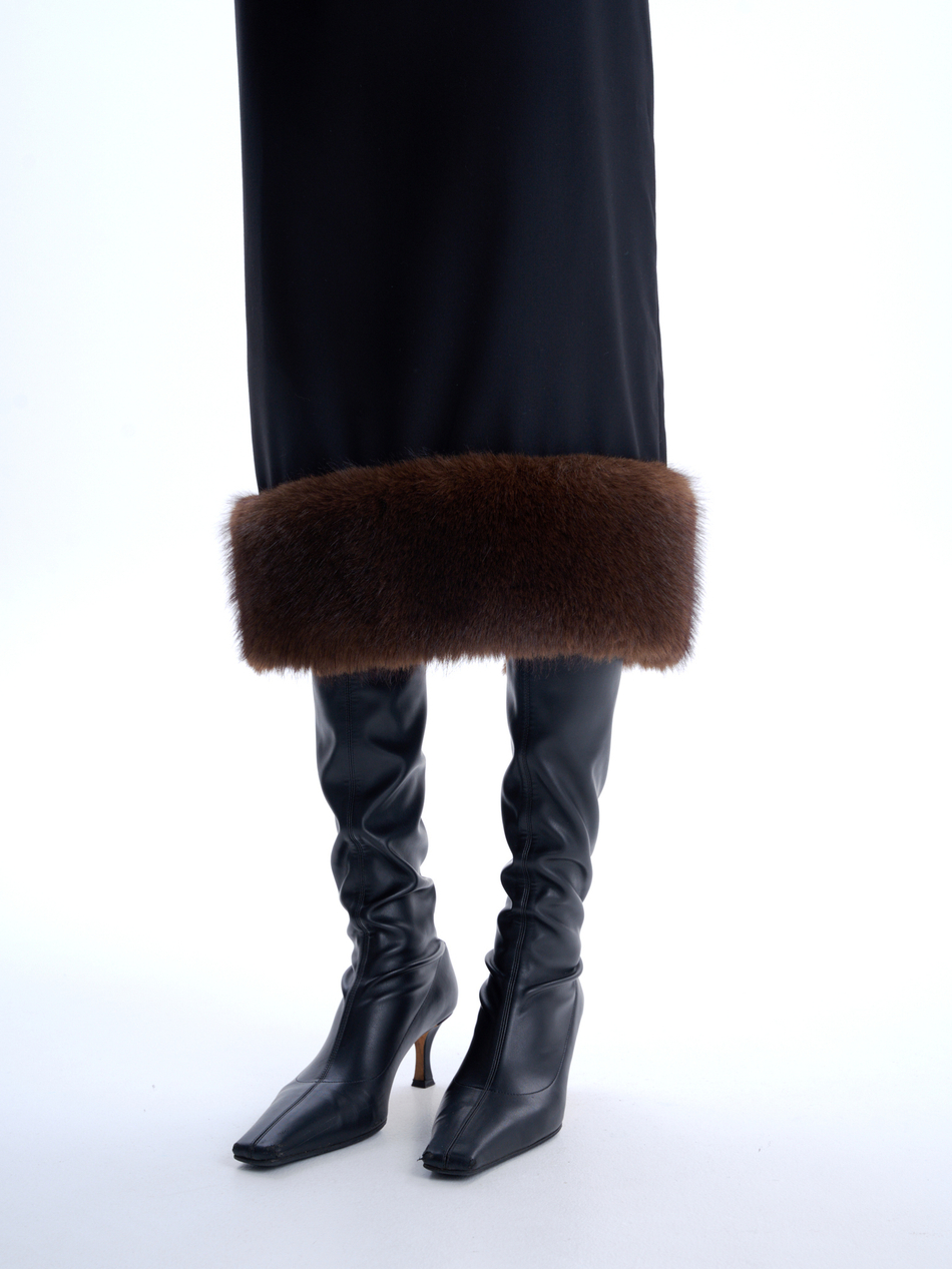 Юбка карандаш с мехом