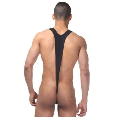 Черное мужское боди на широких лямках (Размер: S-M) (Цвет: черный)