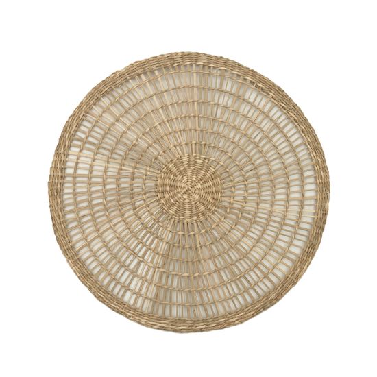 Набор из 2 круглых подставок Palau из натуральных волокон в натуральной отделке, 38 x 38 см