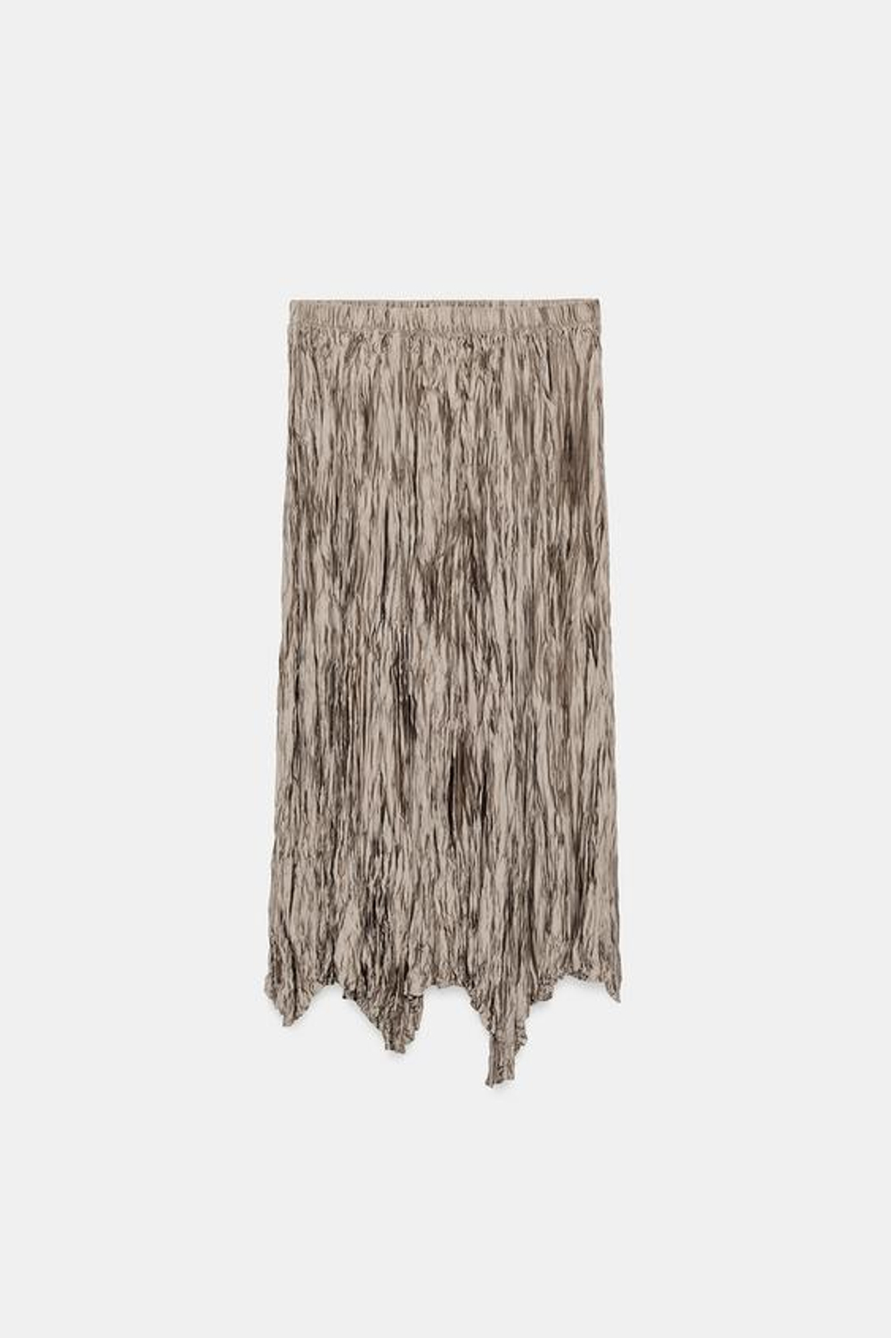 ZARA ДЛИННАЯ ПЛИССИРОВАННАЯ ЮБКА — ZW COLLECTION, БЕЖЕВЫЙ