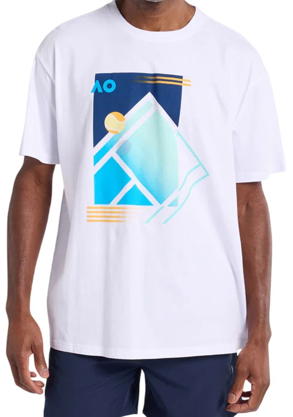 Мужская теннисная футболка Australian Open Tennis Court Print - белый