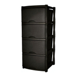 Комод Keeplex Rattan четырехсекционный 48х41х94,5см темный каштан