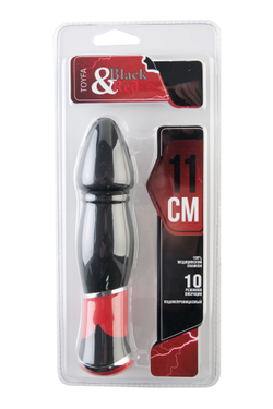 Анальный вибратор Black & Red by TOYFA, 10 режимов вибрации, водонепроницаемый, силикон, чёрный, 17,