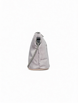 Сумка женская через плечо из нейлона серая QOZA