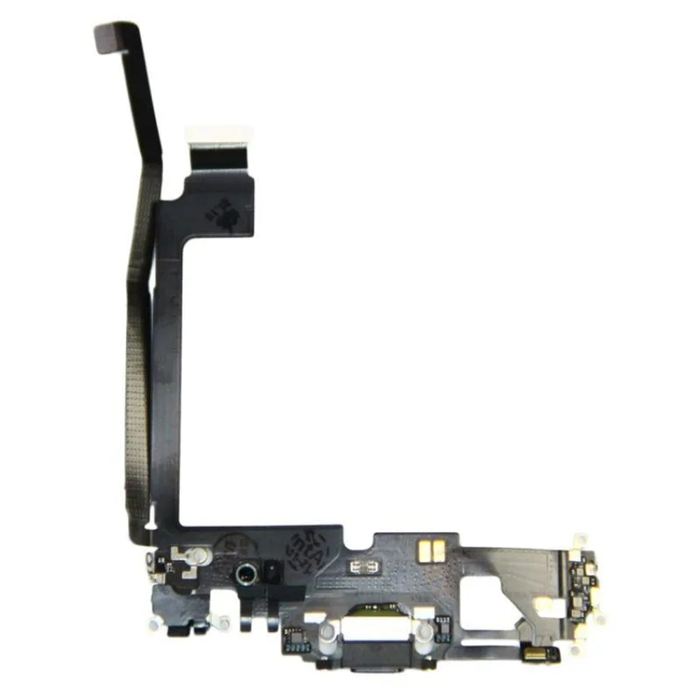 Шлейф для Apple iPhone 12 Pro Max на системный разъем/микрофон Черный - Премиум