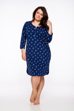 Хлопковая коротенькая сорочка Eni с забавным принтом (Размер: XXL) (Цвет: темно-синий)