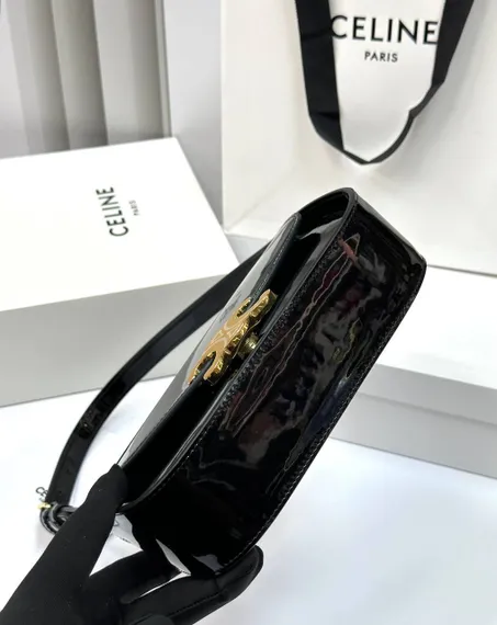 Сумка CELINE TERENCE из лакированной телячьей кожи черный