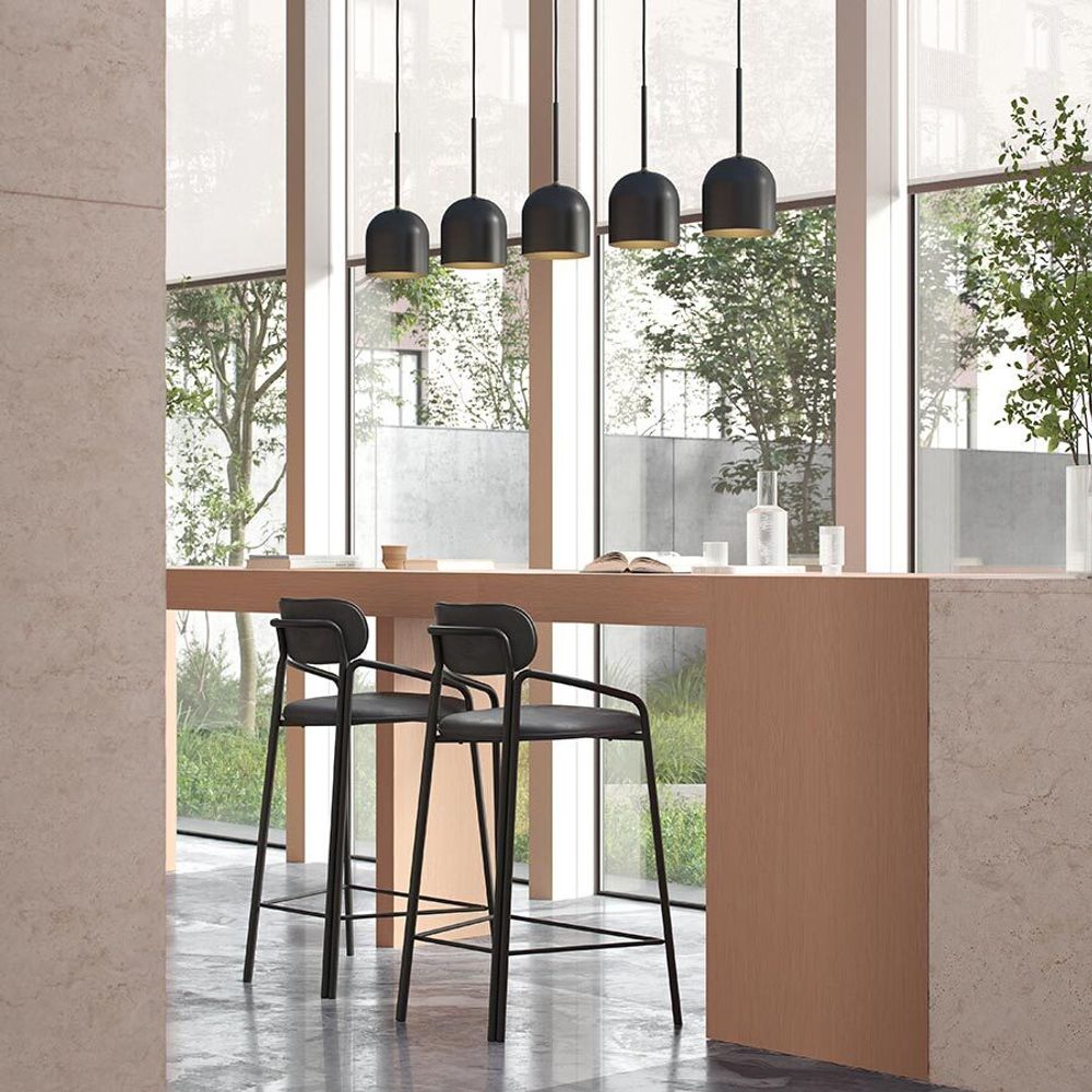 Стул полубарный Ror, Round, велюр, черный/черный