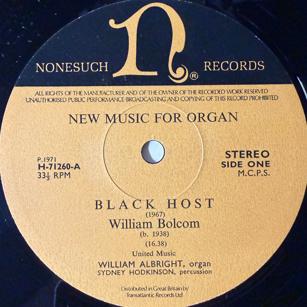 William Bolcom,William Albright, Sydney Hodkinson ‎– New Music For Organ (Англия 1971г.)