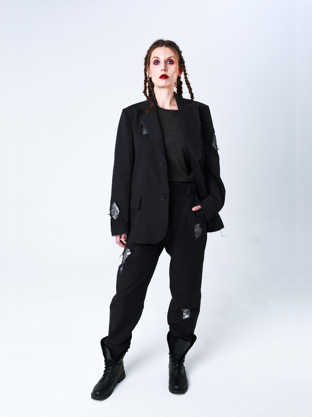 Пиджак "Бессмертный" с пайетками. Черный