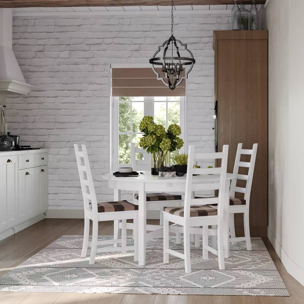 Стол обеденный круглый раздвижной КАНТРИ (IKEA HEMNES), 126/171х74 см, белый