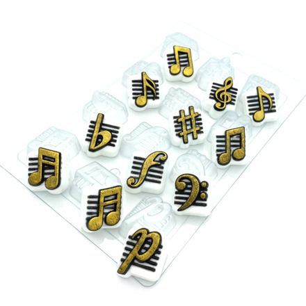 Форма для шоколада НОТЫ МИНИ, пластик (12 яч)