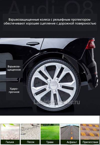 Детский электромобиль "AUDI Q8" 12V, черный
