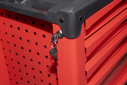 Тележка инструментальная КРАСНАЯ на колесах 5 ящиков BTD251