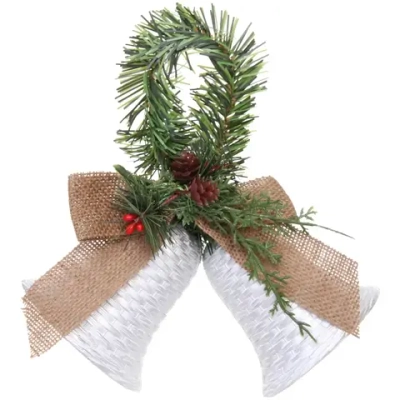 Украшение новогодние «Зимний колокольчик» 19*10*13 см, серебро