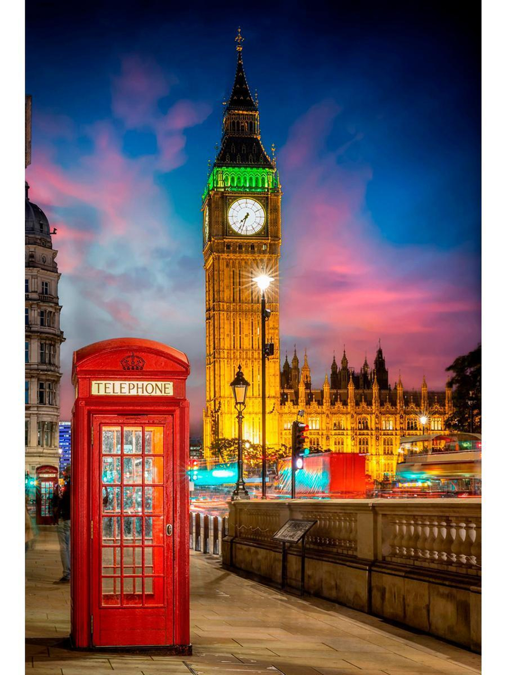 Алмазная мозаика 30х40см. "Ночной Лондон" блест. с полн.заполнен.без подрам.(30цв) (Арт.НД-2675)