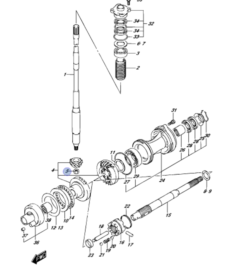 Гайка крепления ведущей шестерни 09140-14024-000