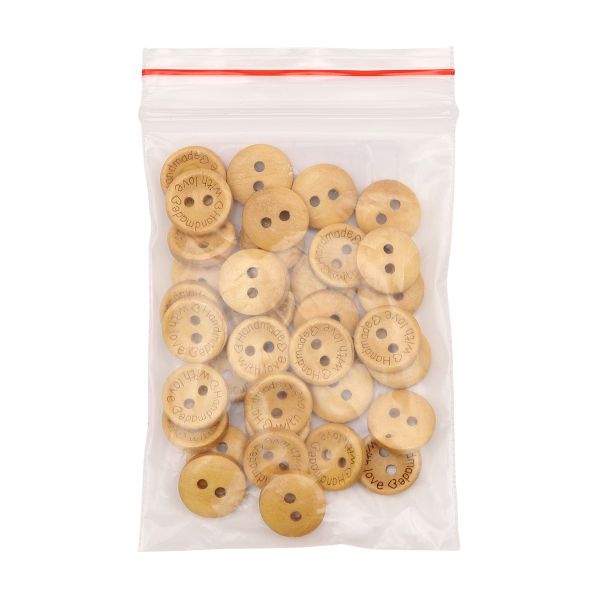 Пуговицы дерево 2 прокола 20L=12.5 мм, Handmade with love, (Yellow (желтый)), W22, 36 шт