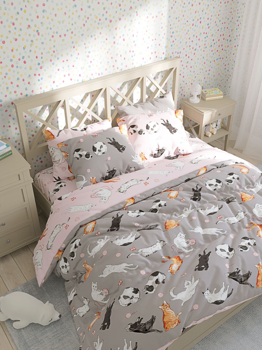 Пододеяльник Сказка "Kitty/Kitties" 2-сп 175х215 см, перкаль