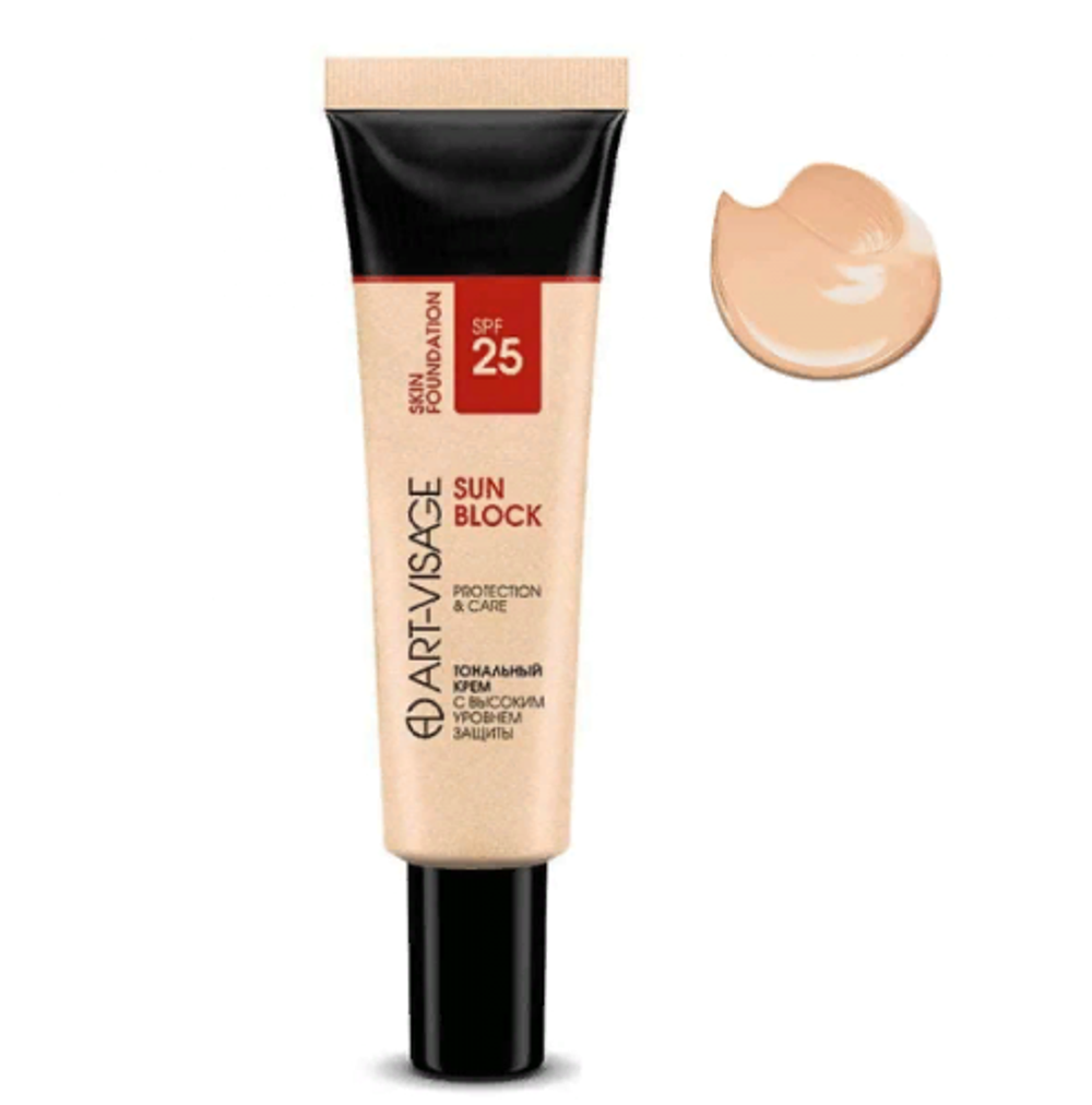 Art-Visage Крем тональный Sun Block SPF25, тон №03, Песочный, 30 гр