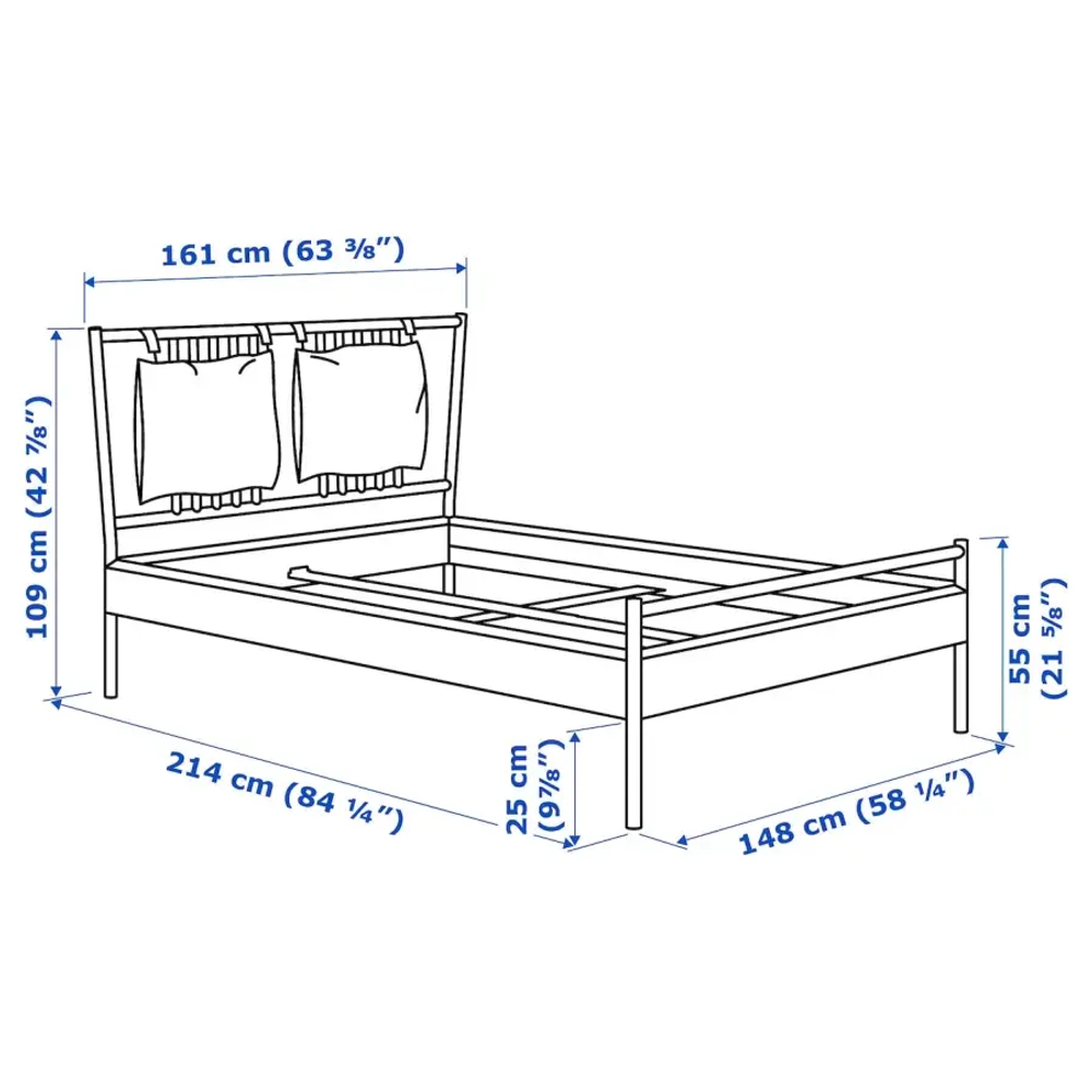 Каркас кровати - IKEA BJÖRKSNÄS, 200х160 см, береза/березовый шпон, БЬЙОРКСНЭС ИКЕА