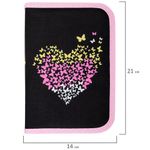 Пенал BRAUBERG, 1 отделение, полиэстер, 21х14 см, "Shining heart", 272326